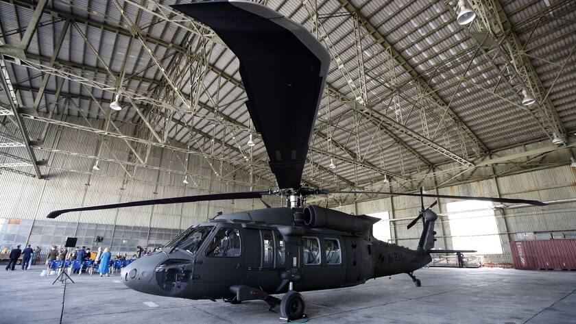 A UH-60 M Black Hawk helicopter during the presentation of a UH-60 M Black Hawk helicopters as a donation from USA to Croatian army in Zagreb, Croatia