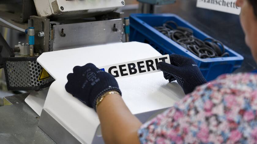 Produktion Geberit in Pfullendorf in Deutschland. An der Börse war das Papier gut gehandelt.