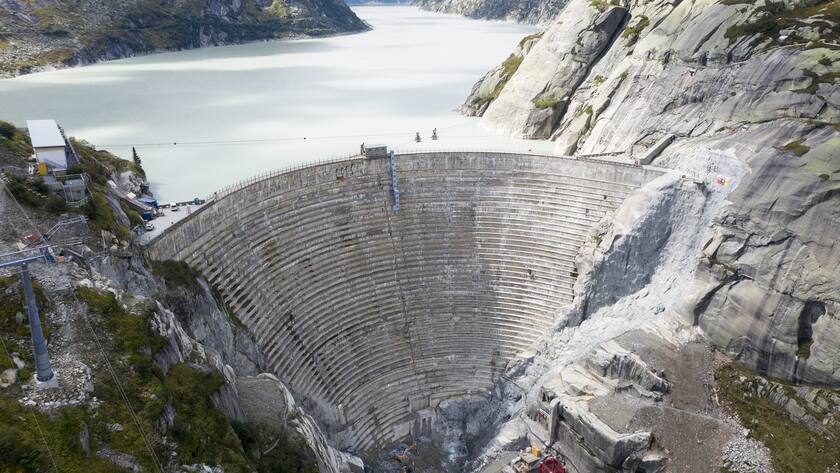 Die Staumauer Spitallamm an der Grimsel im Berner Oberland, fotografiert am 11. September 2020.