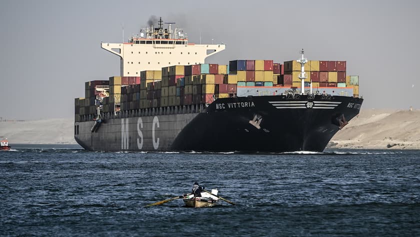 Frachter der MSC auf dem Weg zum Roten Meer: Huthis im Jemen machen Jagd auf Containerschiffe.