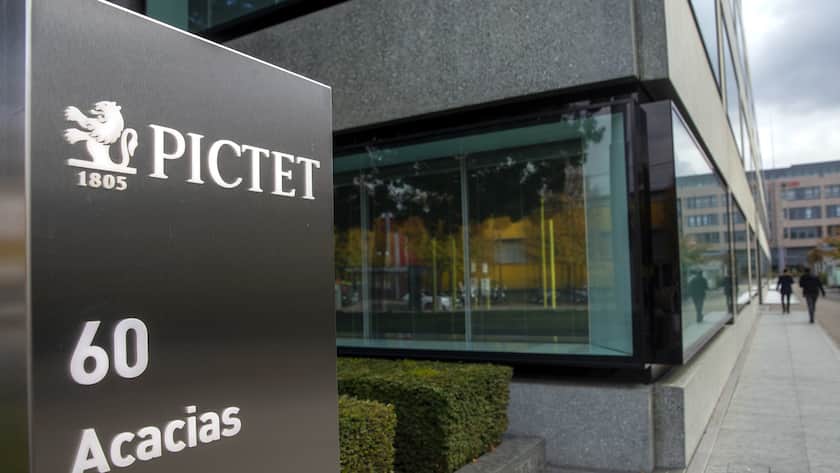 Das Gebaeude der BANK PICTET in Genf