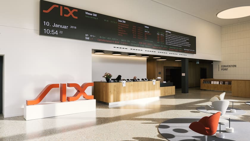 Blick in die Räume der Schweizer Börse SIX.