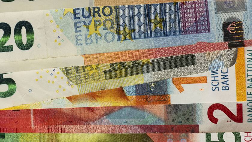 SCHWEIZ GELD BANKNOTE FRANKEN EURO