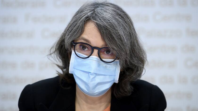 Anne Levy, Direktorin, Bundesamt fuer Gesundheit BAG, spricht an einem Point de Presse mit Fachexperten des Bundes zur Corona-Pandemie Covid-19, am Dienstag, 02. Februar 2021, in Bern. (KEYSTONE/Anthony Anex)