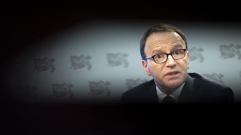 Nestle's CEO Ulf Mark Schneider speaks during the 2019 full-year results press conference of the food and drinks giant Nestle, in Vevey, Switzerland, Thursday, February 13, 2020. (KEYSTONE/Laurent Gillieron)