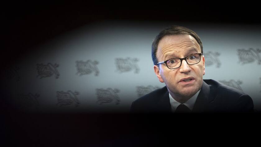 Nestle's CEO Ulf Mark Schneider speaks during the 2019 full-year results press conference of the food and drinks giant Nestle, in Vevey, Switzerland, Thursday, February 13, 2020. (KEYSTONE/Laurent Gillieron)