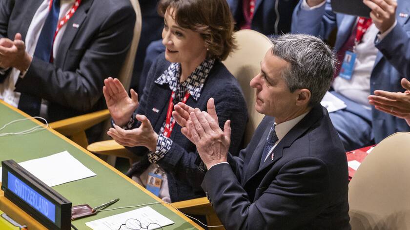 Bundespräsidenten Ignazio Cassis in New York an der Wahl in den Uno-Sicherheitsrat der Schweiz.