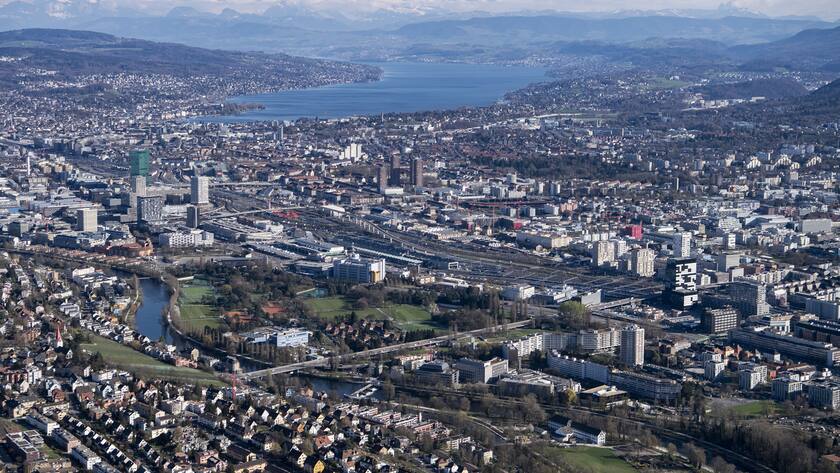 Blick über Zürich, das Wirtschaftszentrum der Schweiz.