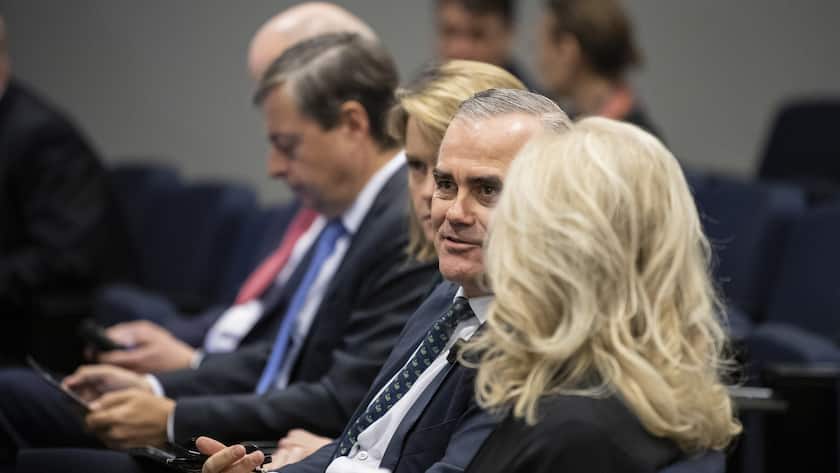 Thomas Gottstein, the new CEO of the Swiss bank Credit Suisse, speaks prior the press conference of the full-year results of 2019 in Zurich, Switzerland, Thursday, Feburary 13, 2020. (KEYSTONE/Ennio Leanza).