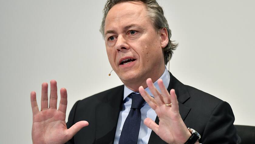 Ralph Hamers, new CEO of Swiss Bank UBS, during a press conference in Zurich, Switzerland, Thursday, February 20, 2020. Dutchman Ralph Hamers will replace Sergio Ermotti, who is still UBS boss, on November 1, 2020. (KEYSTONE/Walter Bieri)