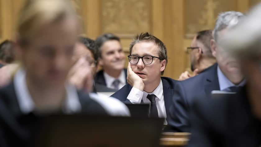 Philippe Nantermod, FDP-VS, fotografiert waehrend der Fruehlingssession der Eidgenoessischen Raete, am Freitag, 22. Maerz 2019 im Nationalrat in Bern. (KEYSTONE/Anthony Anex)