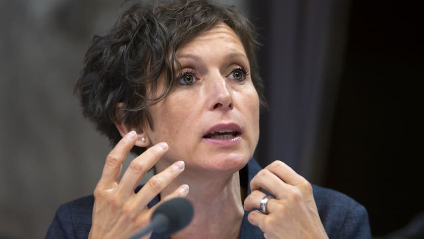 Pascale Bruderer, SP-AG, spricht waehrend der Debatte um das Verhuellungsverbot, waehrend der Herbstsession der Eidgenoessischen Raete, am Donnerstag, 26. September 2019 in Bern. (KEYSTONE/Peter Klaunzer)