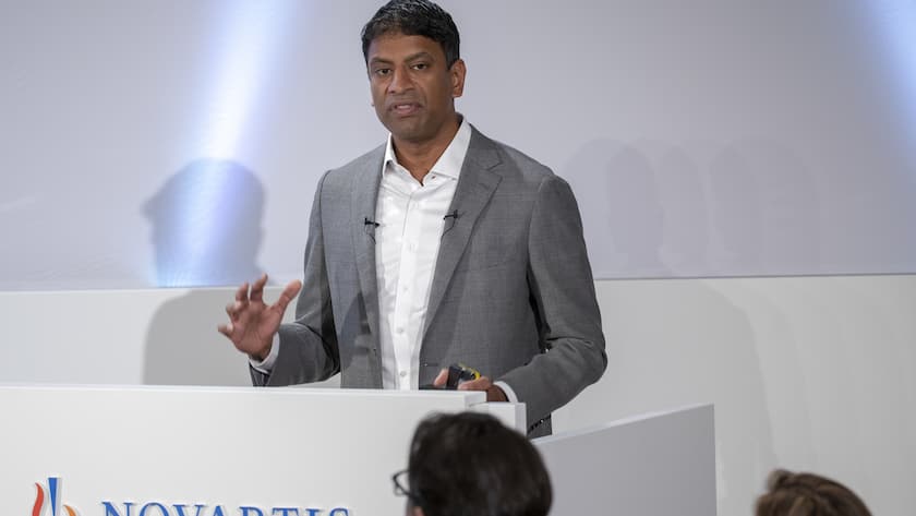 Novartis-Chef Vas Narasimhan machte im vierten Quartal weniger Gewinn.