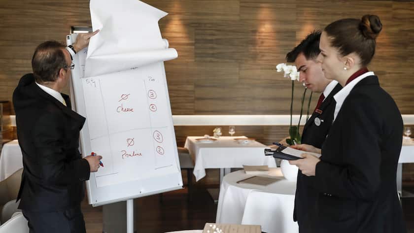 Studenten an Schweizer Hotelfachschule