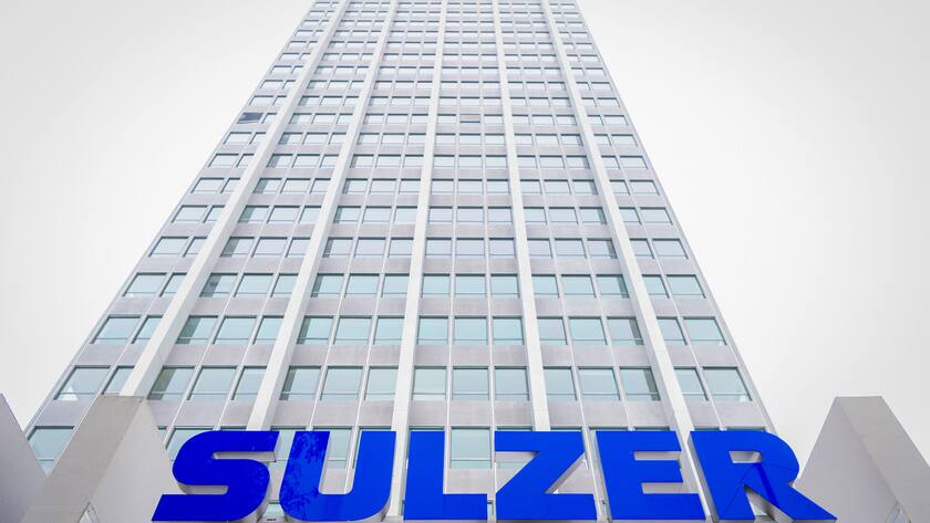 Blick auf den Standort des Industriekonzerns Sulzer, das Sulzerhochhaus, am Mittwoch, 6. Februar 2019, in Winterthur.