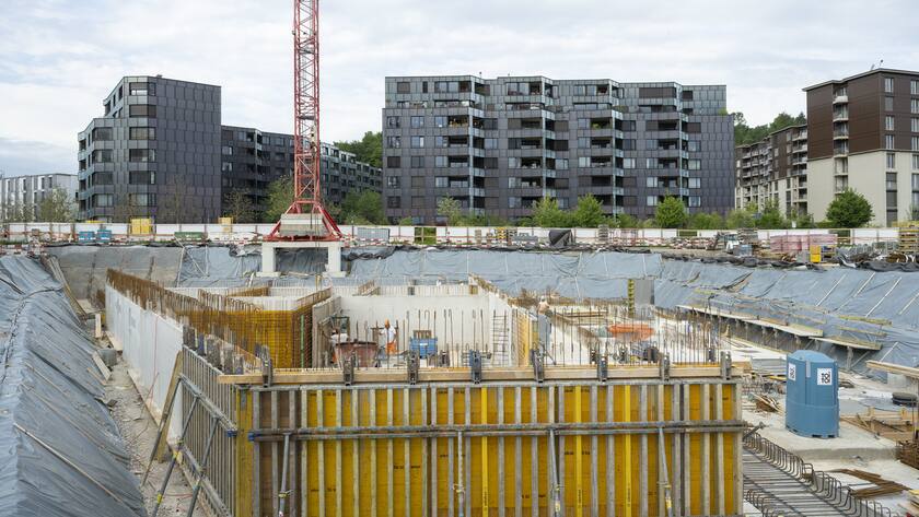 Baustelle in der Stadt Zürich.