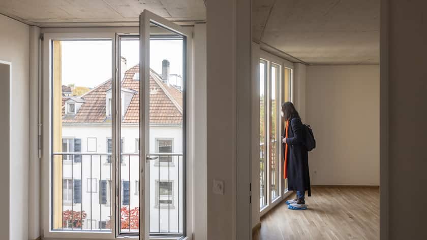 Die staedtische Wohnsiedlung Hornbach, aufgenommen am Dienstag, 20. Oktober 2020 in Zuerich. Ab dem 1. Februar 2021 koennen Mieter die 125 gemeinnuetzigen Wohnungen auf dem Hornbach Areal im Seefeld beziehen. (KEYSTONE/Ennio Leanza)