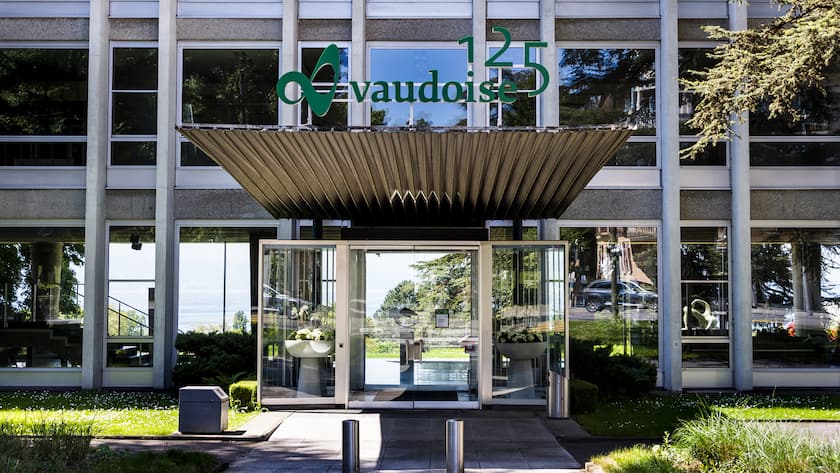 Eingang der Vaudoise-Zentrale in Lausanne.