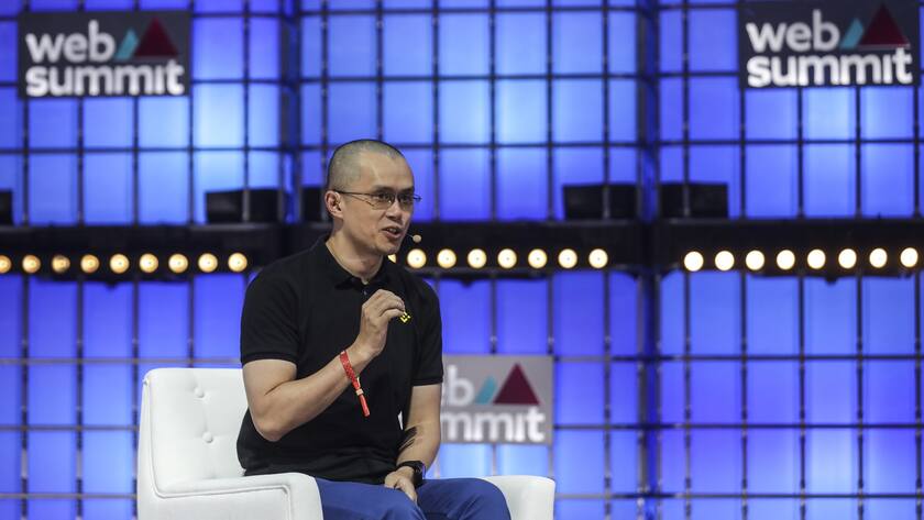 epa10279767 The founder and CEO of cryptocurrency exchange company Binance, Chinese-Canadian Changpeng Zhao attends to opening night of the 2022 Web Summit in Lisbon, Portugal, 01 November 2022. The Web Summit is considered the largest event of startups and technological entrepreneurship in the world and takes place from 01 to 04 November. EPA/MIGUEL A. LOPES