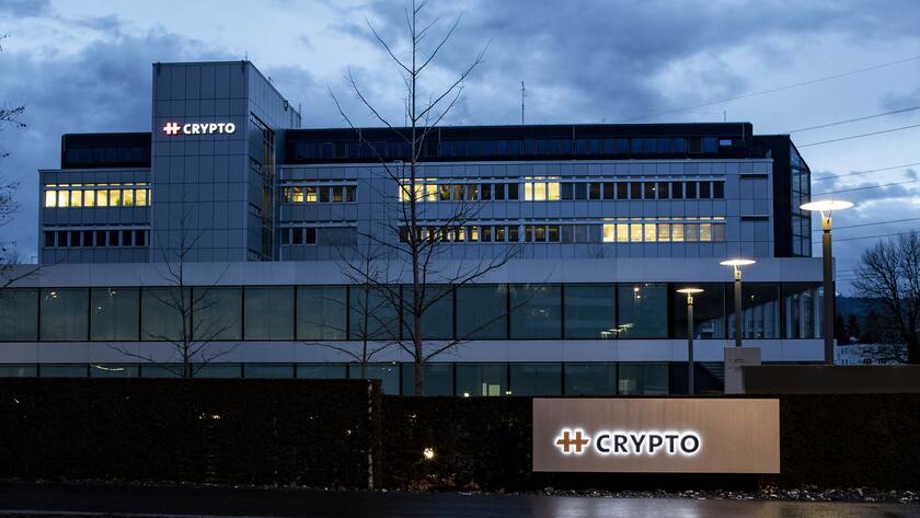 Der Hauptsitz des Chiffriergeraete-Herstellers Crypto, fotografiert am Donnerstag, 13. Februar 2020, in Steinhausen. In Zusammenarbeit mit der Firma Crypto sollen amerikanische und deutsche Nachrichtendienste andere Staaten mit manipulierten Chiffriergeraeten abgehoert haben. (KEYSTONE/Alexandra Wey)