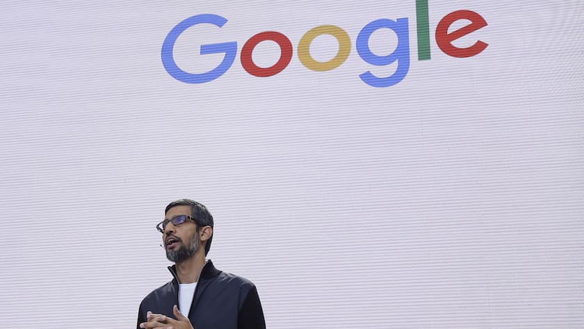 Google CEO Sundar Pichai delivers the keynote address for the Google I/O conference in Mountain View, Calif. USA. The Paris administrative court on Wednesday July 12, 2017, in French has annulled a 1.11 billion-euro (US dlrs 1.27 billion) tax adjustment imposed on the Californian firm by France's tax authorities. (AP Photo/Eric Risberg)