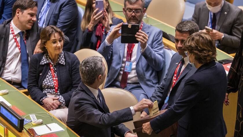 Die Schweiz mit Botschafterin Pascale Baeriswyl im UNO-Sicherheitsrat.