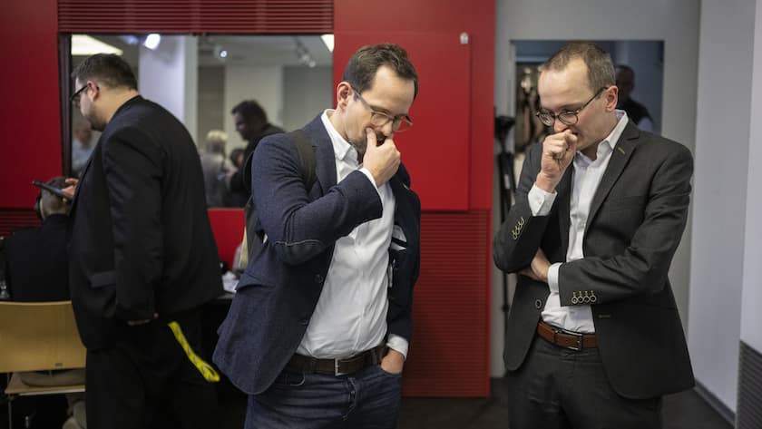 Nationalrat Balthasar Glättli und Regierungsrat Martin Neukom haben nach der Wahl in Zürich Gesprächsbedarf.