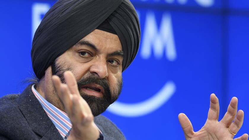 Ajay S. Banga, President and CEO of Mastercard, speaks during a panel session at the 47th annual meeting of the World Economic Forum, WEF, in Davos, Switzerland, Thursday, January 19, 2017. The meeting brings together enterpreneurs, scientists, chief executive and political leaders in Davos January 17 to 20. (KEYSTONE/Gian Ehrenzeller)