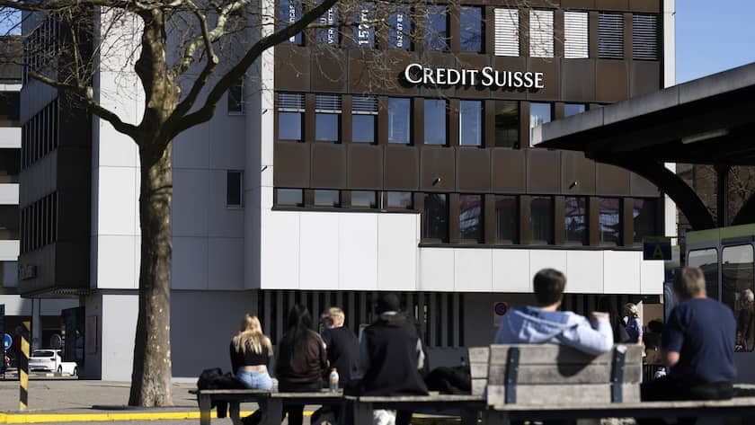 Die Credit Suisse Filiale beim Bahnhofplatz in Burgdorf, am Mittwoch, 22. Maerz 2023. (KEYSTONE/Peter Klaunzer)