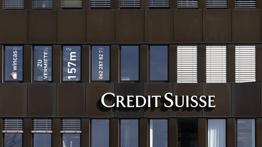 Die Credit Suisse Filiale beim Bahnhofplatz in Burgdorf, am Mittwoch, 22. Maerz 2023. (KEYSTONE/Peter Klaunzer)
