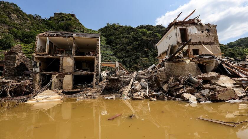 Schäden nach der Flutkatastrophe in Deutschland im Juli 2021.