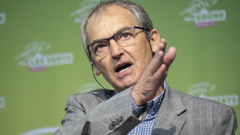 Kurt Egger spricht an der Delegiertenversammlung der Gruene, aufgenommen am Samstag, 25. Januar 2020 in Frauenfeld. (KEYSTONE/Ennio Leanza).