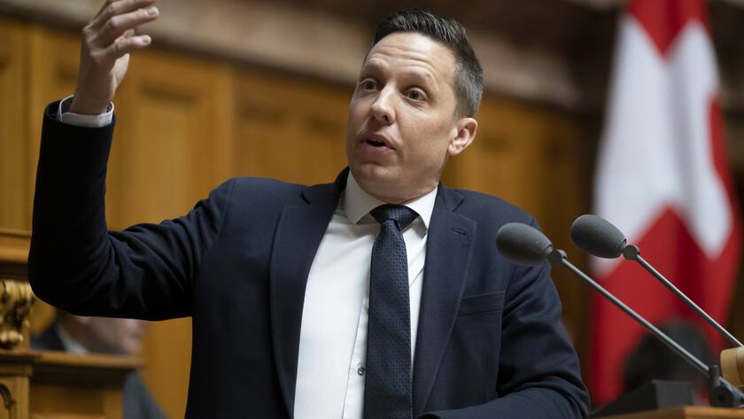 Christian Imark, SVP-SO, spricht waehrend der Fruehlingssession der Eidgenoessischen Raete, am Dienstag, 14. Maerz 2023 im Nationalrat in Bern. (KEYSTONE/Anthony Anex)