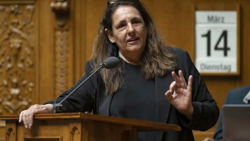 Jacqueline Badran, SP-ZH, spricht waehrend der Fruehlingssession der Eidgenoessischen Raete, am Dienstag, 14. Maerz 2023 im Nationalrat in Bern. (KEYSTONE/Anthony Anex)