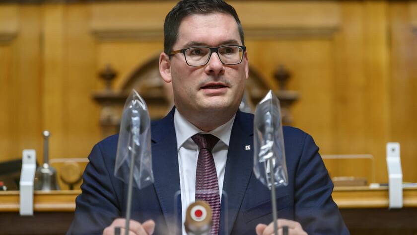 David Zuberbuehler, SVP-AR, spricht waehrend der Wintersession der Eidgenoessischen Raete, am Mittwoch, 15. Dezember 2021 im Nationalrat in Bern. (KEYSTONE/Anthony Anex)