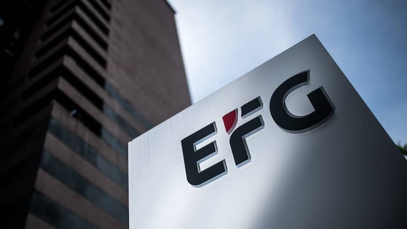 Das Logo der EFG International-Bank in Lugano.