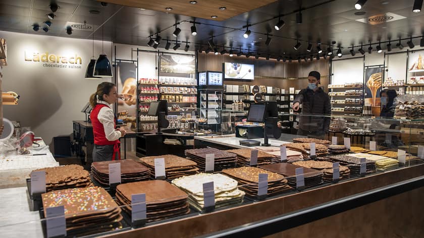 Zu Besuch im Läderach-Store: Das Konzept mit der Bruch-Schokolade trifft den Geschmack der Amerikanerinnen und Amerikaner.