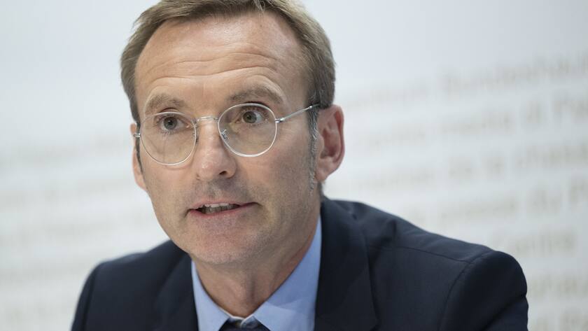 Urs Meister, Geschaeftsfuehrer des Fachsekretariats ElCom, blickt auf die Entwicklung der Strompreise und Tarife sowie die Versorgungssicherheit, am Dienstag, 5. September 2023 in Bern. (KEYSTONE/ Marcel Bieri)