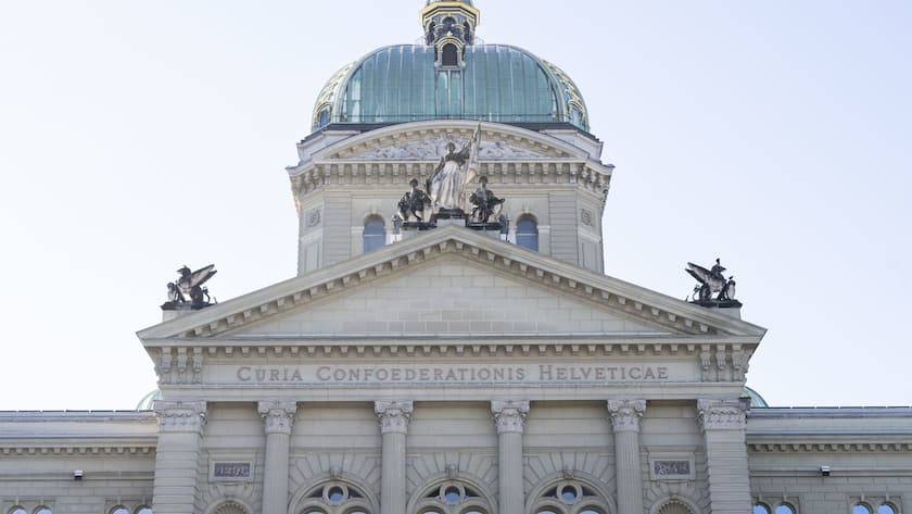 Das Bundeshaus, fotografiert am Mittwoch, 15. Maerz 2023 in Bern. Im Jahr 2023 feiert die Schweiz 175 Jahre Jubilaeum der Bundesverfassung. (KEYSTONE/Christian Beutler)