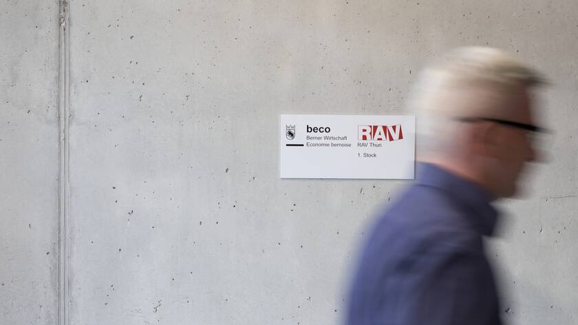 Das Regionale Arbeitsvermittlungszentrum RAV, aufgenommen am 28. April 2017 in Thun. (KEYSTONE/Gaetan Bally)