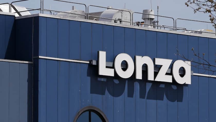 The Lonza Biologics pharmaceutical manufacturing plant in Portsmouth, N.H., Friday, May 8, 2020. (AP Photo/Charles Krupa)