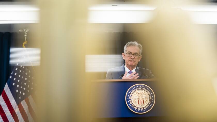 epa07750418 Federal Reserve Chairman Jerome Powell announces the Fed's decision to cut interest rates a quarter percent at a news conference following a Federal Open Market Committee meeting in Washington, DC, USA, 31 July 2019. The United States Federal Reserve lowered the key interest rate quarter a point for the first time since the 2008 financial crisis. EPA/JIM LO SCALZO
