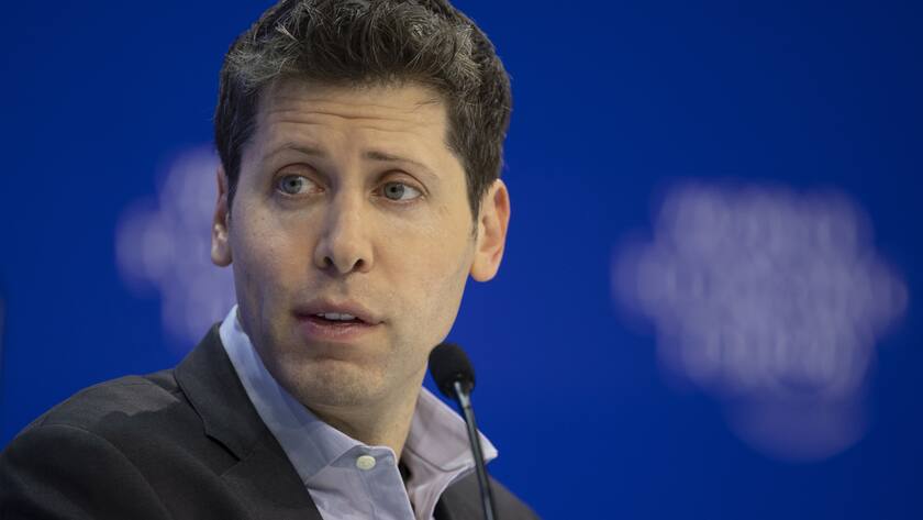 Sam Altman, Chief Executive Officer, OpenAI, USA, speaks during a plenary session in the Congress Hall during the 54th annual meeting of the World Economic Forum, WEF, in Davos, Switzerland, Thursday, January 18, 2024. The meeting brings together entrepreneurs, scientists, corporate and political leaders in Davos under the topic "Rebuilding Trust" from 15 to 19 January. (KEYSTONE/Gian Ehrenzeller)