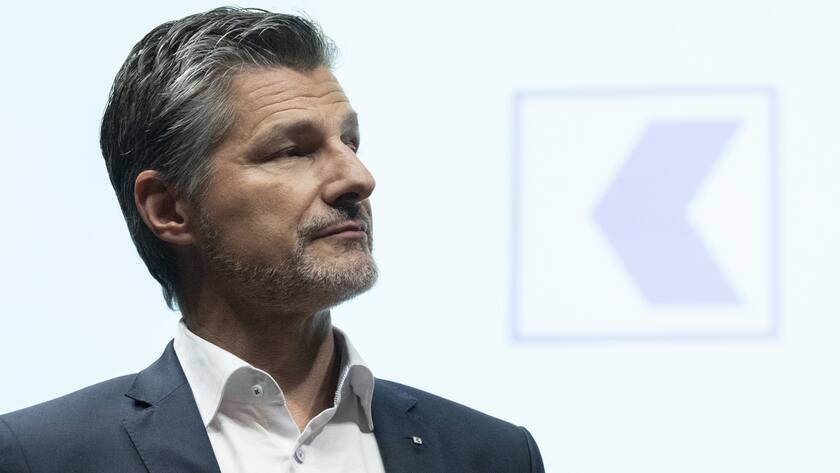 Urs Baumann, CEO Zuercher Kantonalbank, informiert an der Bilanzmedienkonferenz der Zuercher Kantonalbank, ZKB, ueber das Geschaeftsjahr 2023, aufgenommen am Freitag, 9. Februar 2024 in Zuerich. (KEYSTONE/Ennio Leanza)