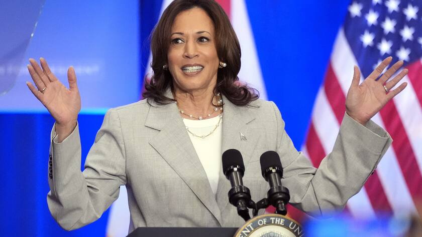 Vice President Kamala Harris speaks about the implementation of Florida's extreme abortion ban at an event Wednesday, May 1, 2024, in Jacksonville, Fla. (AP Photo/John Raoux)