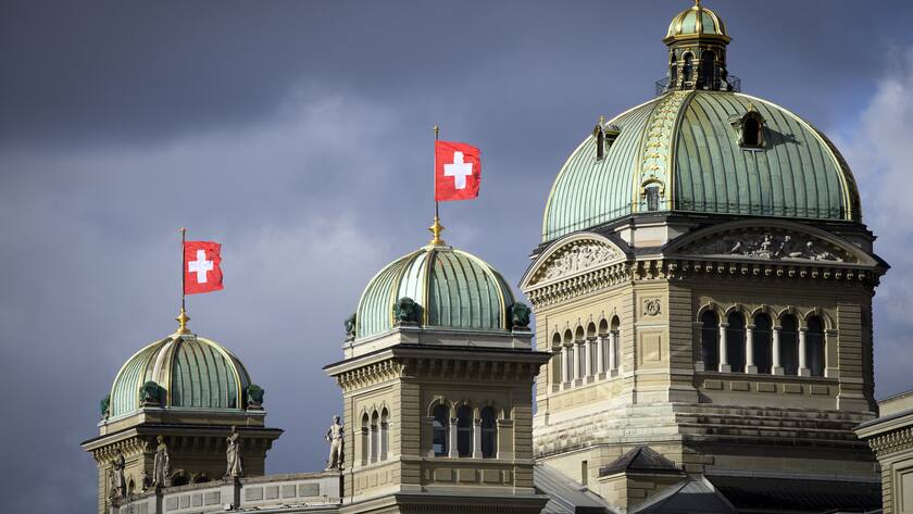 The Swiss Federal Palace pictured in Bern, Switzerland, Wednesday, February 12, 2020. (KEYSTONE/Anthony Anex)