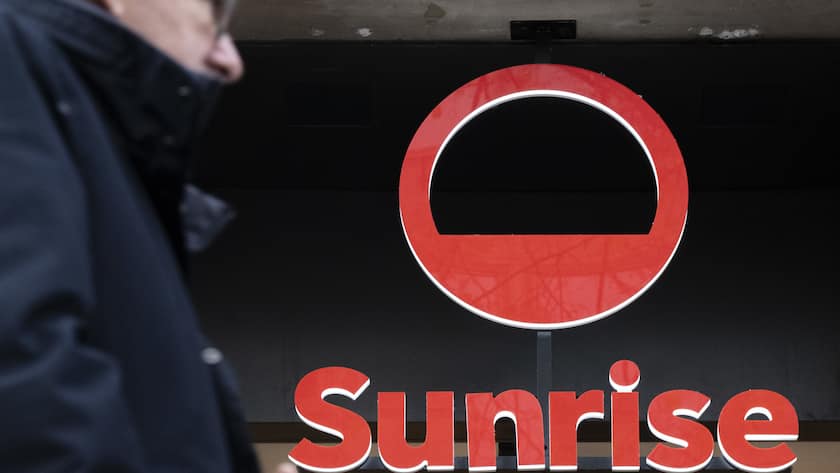 Das Logo des Telekommunikationsunternehmens Sunrise, aufgenommen am Montag, 27. November 2023 in Zuerich. (KEYSTONE/Ennio Leanza)