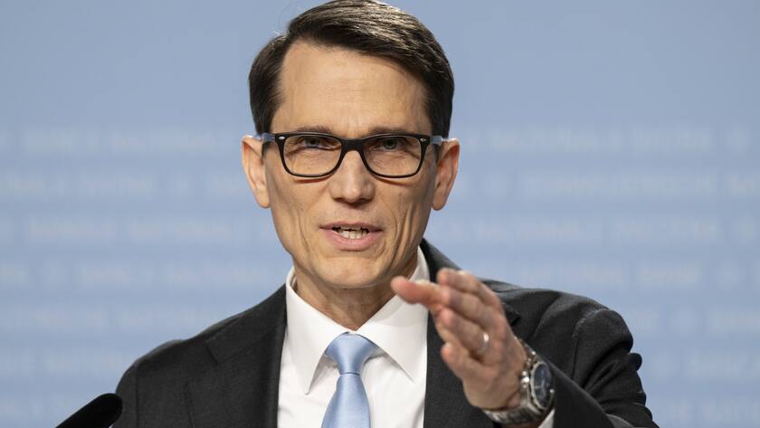 SNB-Präsident Martin Schlegel äussert sich in Bern zur geldpolitischen Lage (am Donnerstag, 12. Dezember 2024).