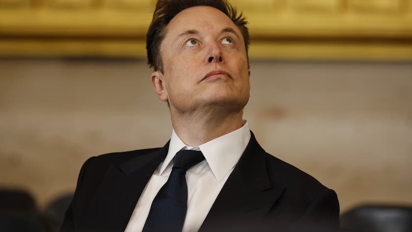 Elon Musk arrives before the 60th Presidential Inauguration in the Rotunda of the U.S. Capitol in Washington, Monday, Jan. 20, 2025. (Chip Somodevilla/Pool Photo via AP)