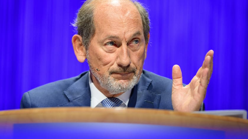 Nestle chairman Paul Bulcke speaks during the general meeting of the world's biggest food and beverage company, Nestle Group, at the Swiss Tech Convention Center in Ecublens near Lausanne, Switzerland, Thursday, April 18, 2024. (KEYSTONE/Laurent Gillieron)